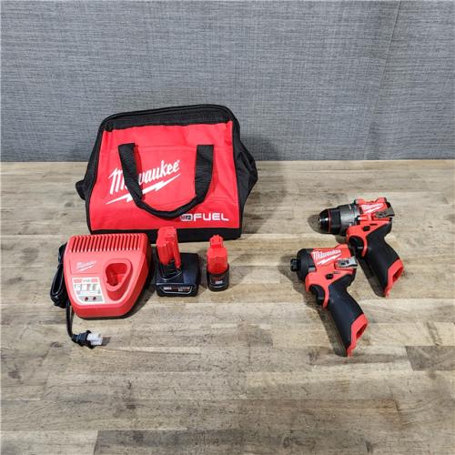 HOUSTON LOCATION - AS-IS Milwaukee 3497-22 12V Brushless Hammer Drill and Impact Driver Combo Kit