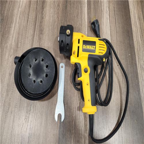 LIKE NEW! - DEWALT 6 Amp Corded Variable Speed Disk Sander with 5 in., 8 Hole Hook and Loop Pad, Dust Shroud and Wrench
