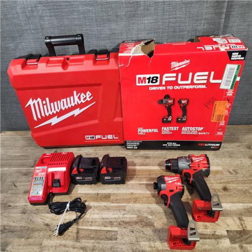 HOUSTON LOCATION - AS-IS Milwaukee FUEL 18V Lithium-Ion Brushless Cordless Hammer Drill and Impact Driver Combo Kit