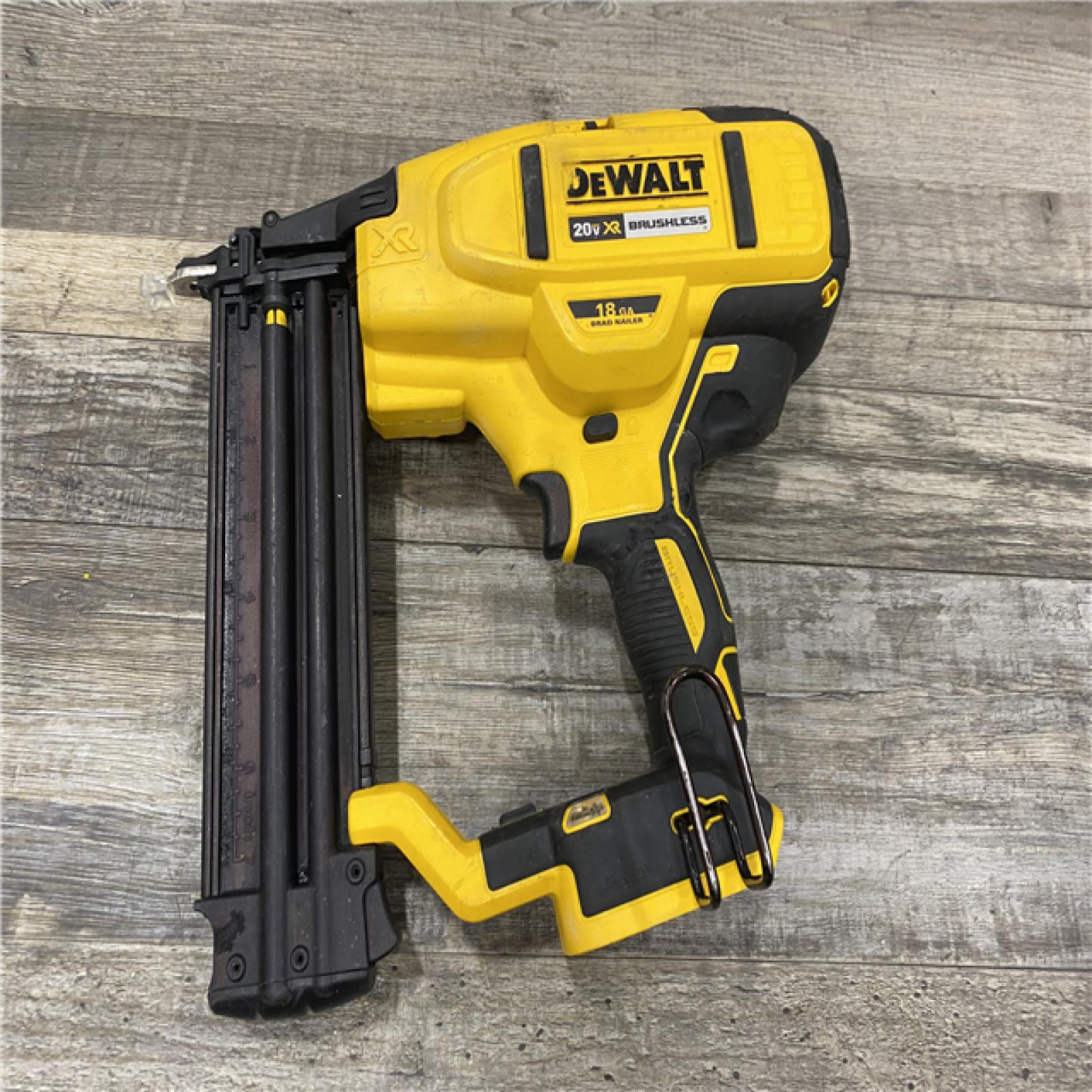 AS-IS DEWALT 20V MAX XR Lithium-Ion Electric Cordless 18-Gauge Brad Nailer (Tool Only)