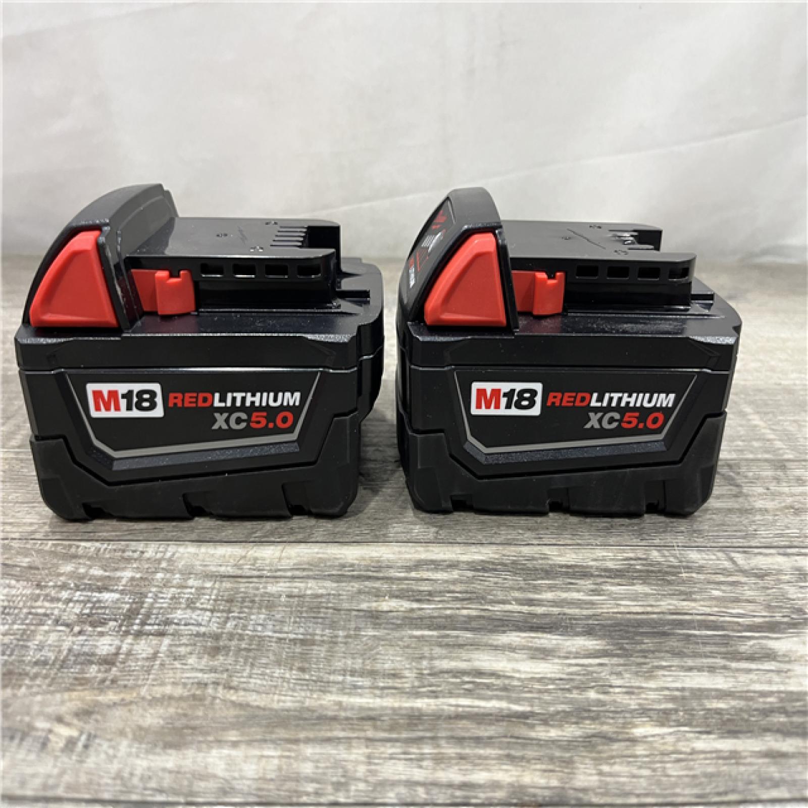 AS-IS Milwaukee 18-Volt Lithium-Ion XC Extended Capacity 5.0 Ah Battery Pack (2-Pack)