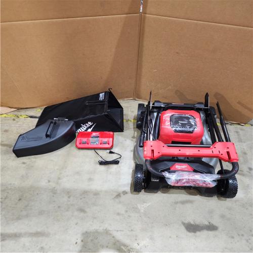 HOUSTON LOCATION - AS-IS M18 FUEL Brushless Cordless 21 in. Walk Behind Dual Battery Self-Propelled Mower W/ Rapid Charger