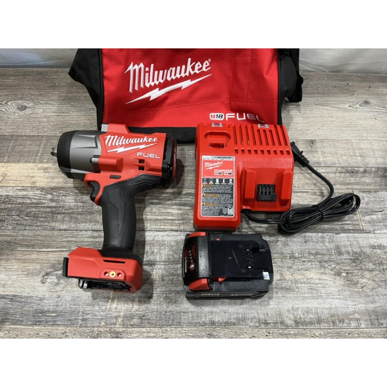 AS-IS Milwaukee FUEL 18V Lithium-Ion Brushless Cordless 1/2 in. Impact Wrench w/Friction Ring Kit