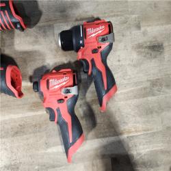 HOUSTON LOCATION - AS-IS MILWAUKEE 4 TOOL COMBO KIT W/ (2) BATTERY & CHARGER