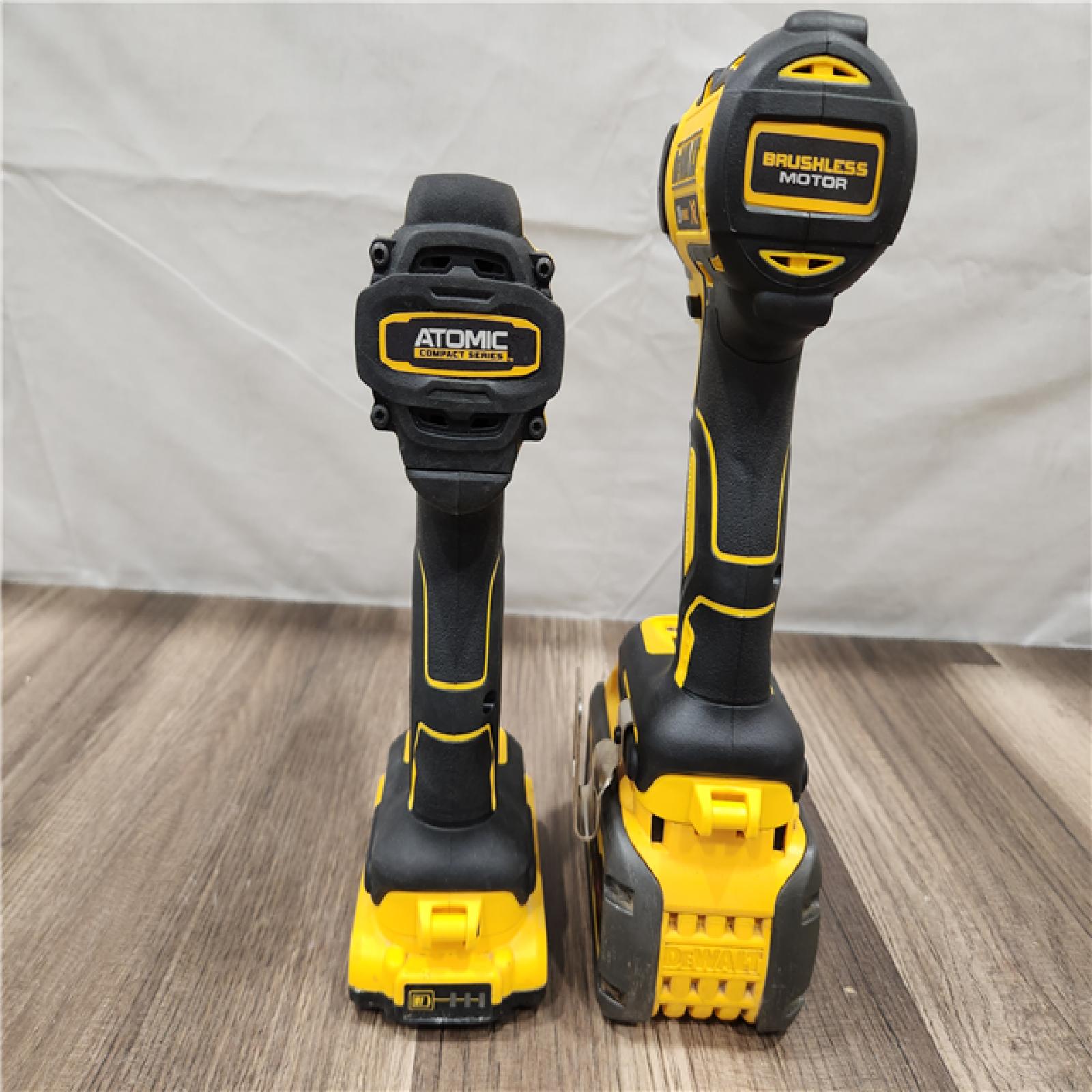 AS-IS- Dewalt 20V MAX ATOMIC Compact Cordless Drill Driver and Impact Driver Combo Kit-(Batteries  Charger and Bag)