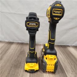 AS-IS- Dewalt 20V MAX ATOMIC Compact Cordless Drill Driver and Impact Driver Combo Kit-(Batteries  Charger and Bag)