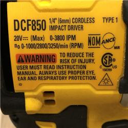 AS-IS DEWALT ATOMIC 20V MAX Lithium-Ion Cordless 1/4 in. Brushless Impact Driver Kit
