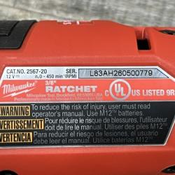 AS-IS Milwaukee FUEL 18V Cordless Mid Torque 1/2 in. Impact Wrench w/ 12 FUEL 3/8 in. Ratchet Combo Kit