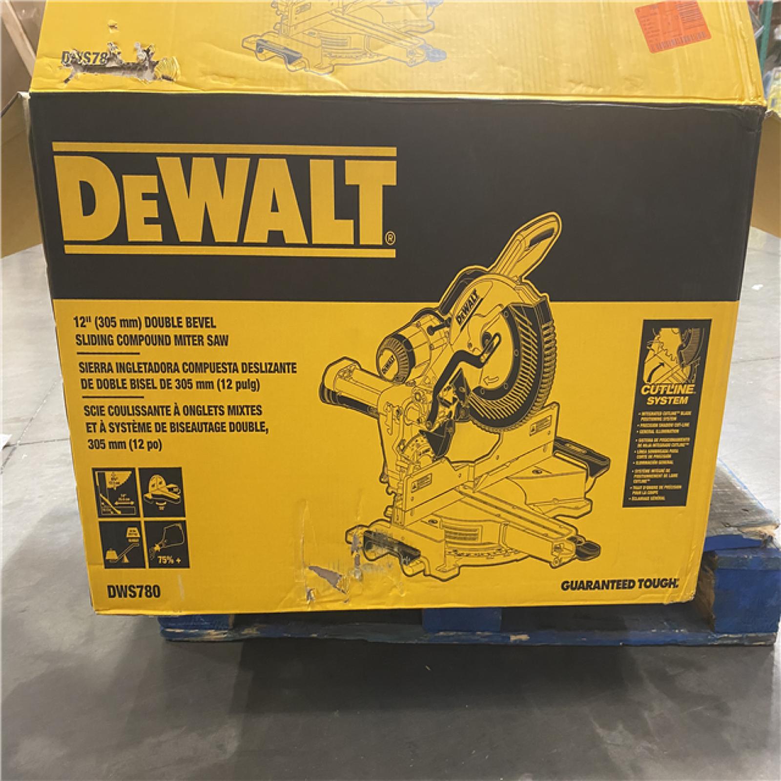 As-Is- DEWALT 15 Amp Corded 12 in. Double Bevel Sliding Compound Miter Saw
