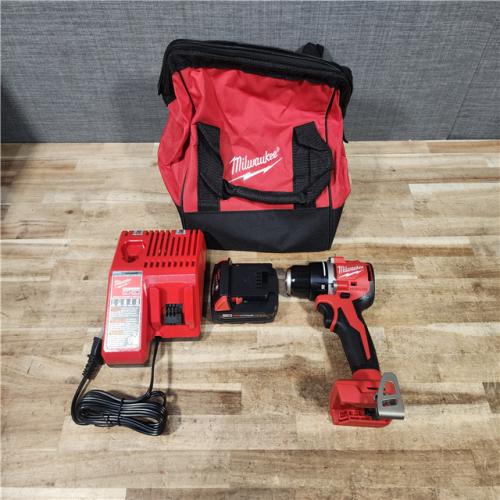 HOUSTON LOCATION - AS - IS Milwaukee 18V Lithium-Ion Brushless Cordless 1/2 in. Compact Drill/Driver with kit