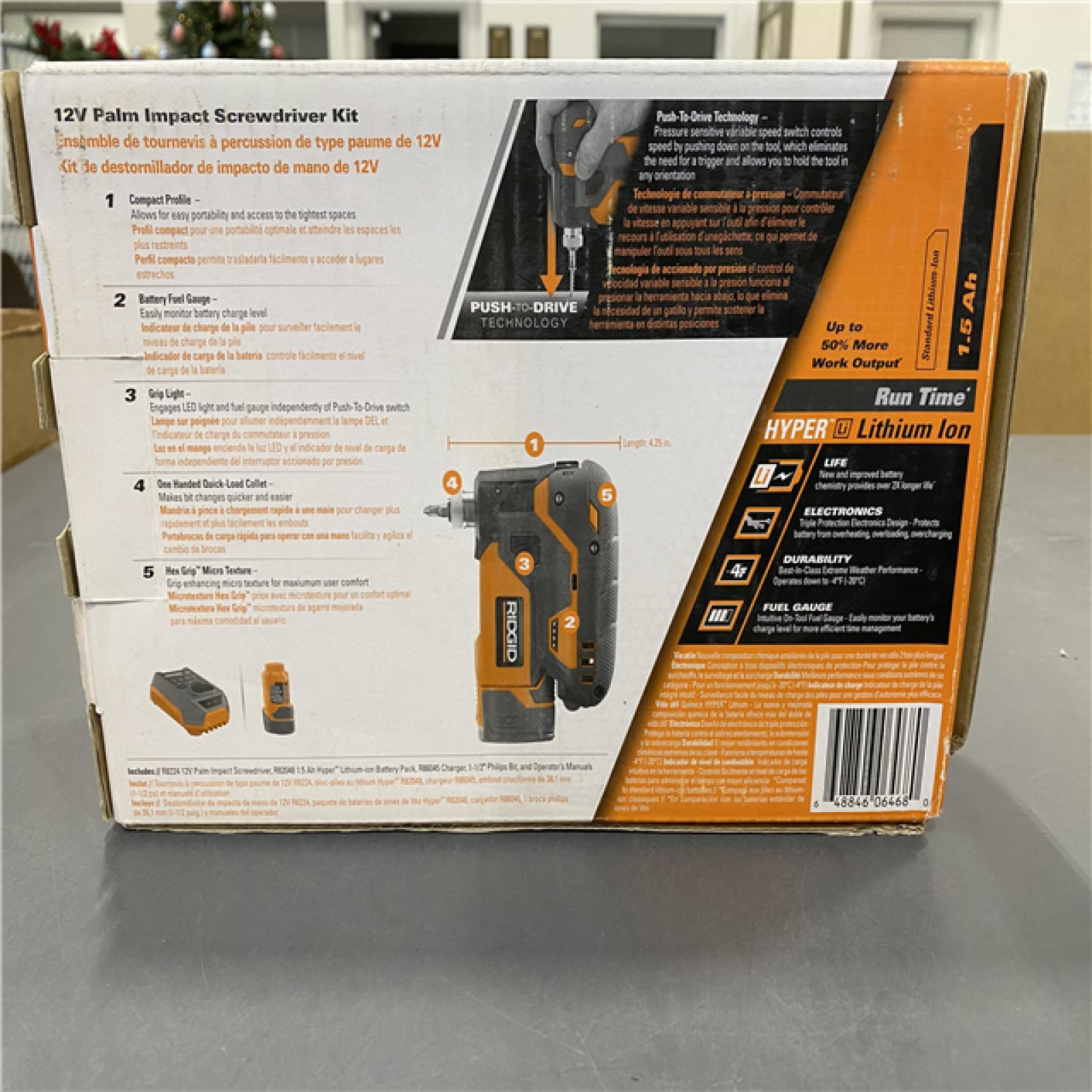 NEW! RIDGID 12Volt LithiumIon 1/4 in. Cordless Palm Impact