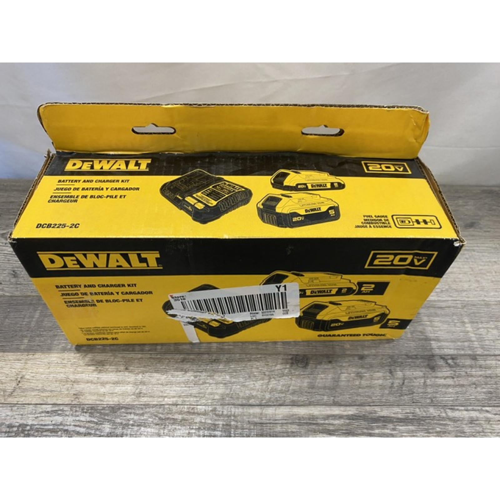 NEW - DEWALT 20V MAX Lithium-Ion Battery Kit with 5.0Ah and 2.0Ah Battery and Charger