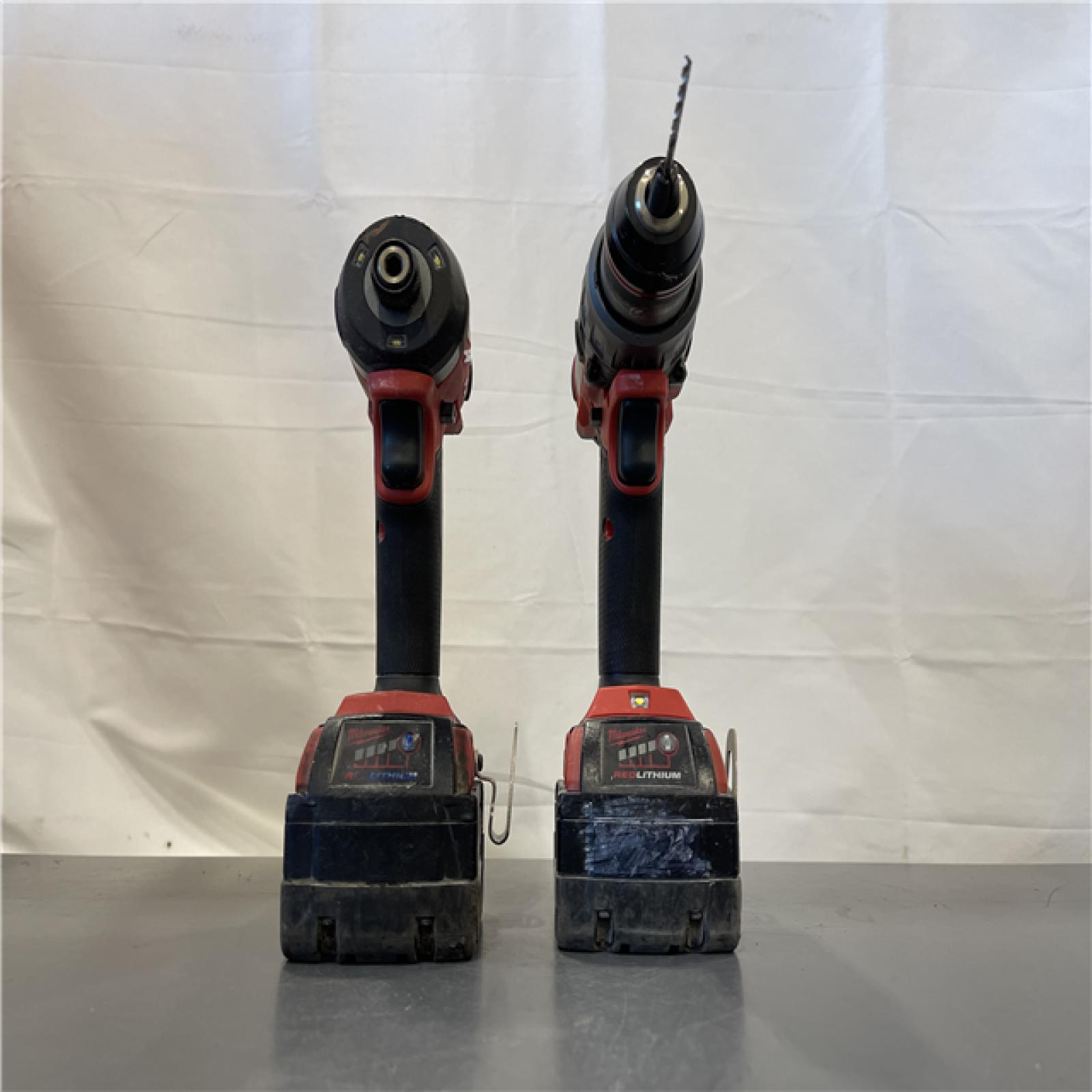 AS-IS - MILWAUKEE FUEL 18V Lithium-Ion Brushless Cordless Hammer Drill and Impact Driver Combo Kit (2-Tool) with 2 Batteries