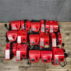 HOUSTON LOCATION - AS-IS MILWAUKEE BATTERY CHARGER PACK QTY - 15