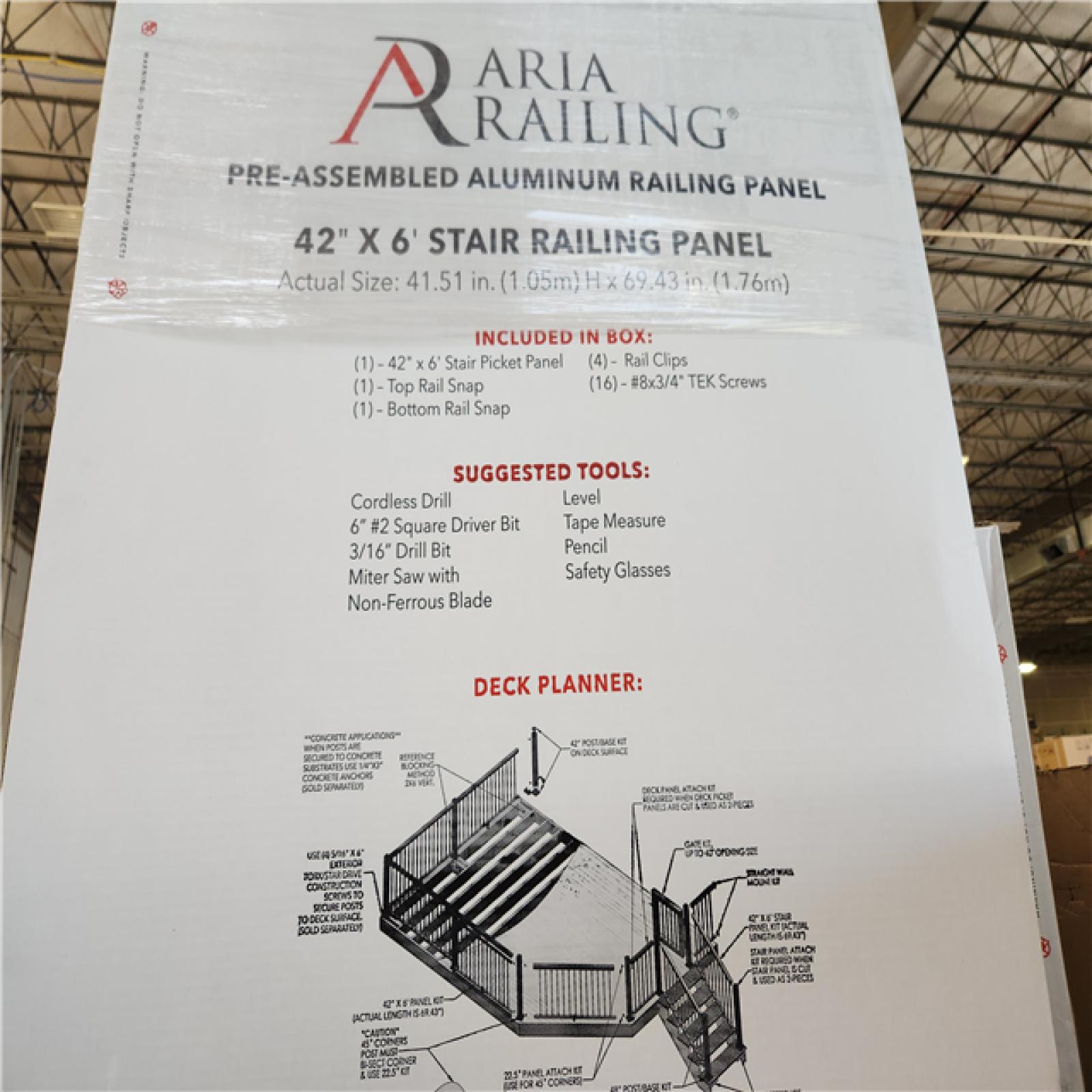 Phoenix NEW Aria Railing Panel (42x6') 11 Boxes & Aluminum Post Kit (3 in. x 3 in. x 48 in) 15 Boxes