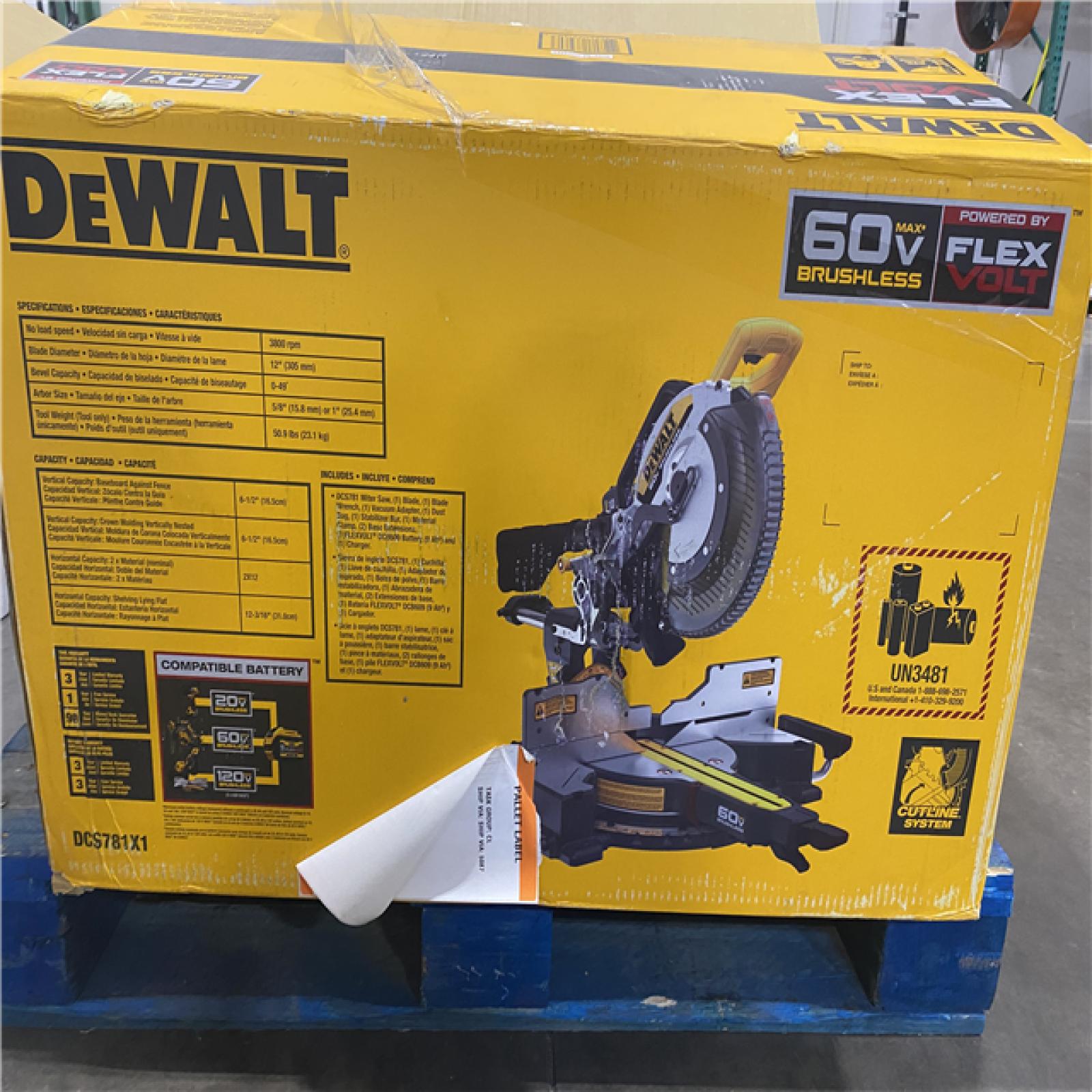As-Is- DEWALT 60V Lithium-Ion 12 in. Cordless Sliding Miter Saw Kit with 9.0Ah Battery Pack
