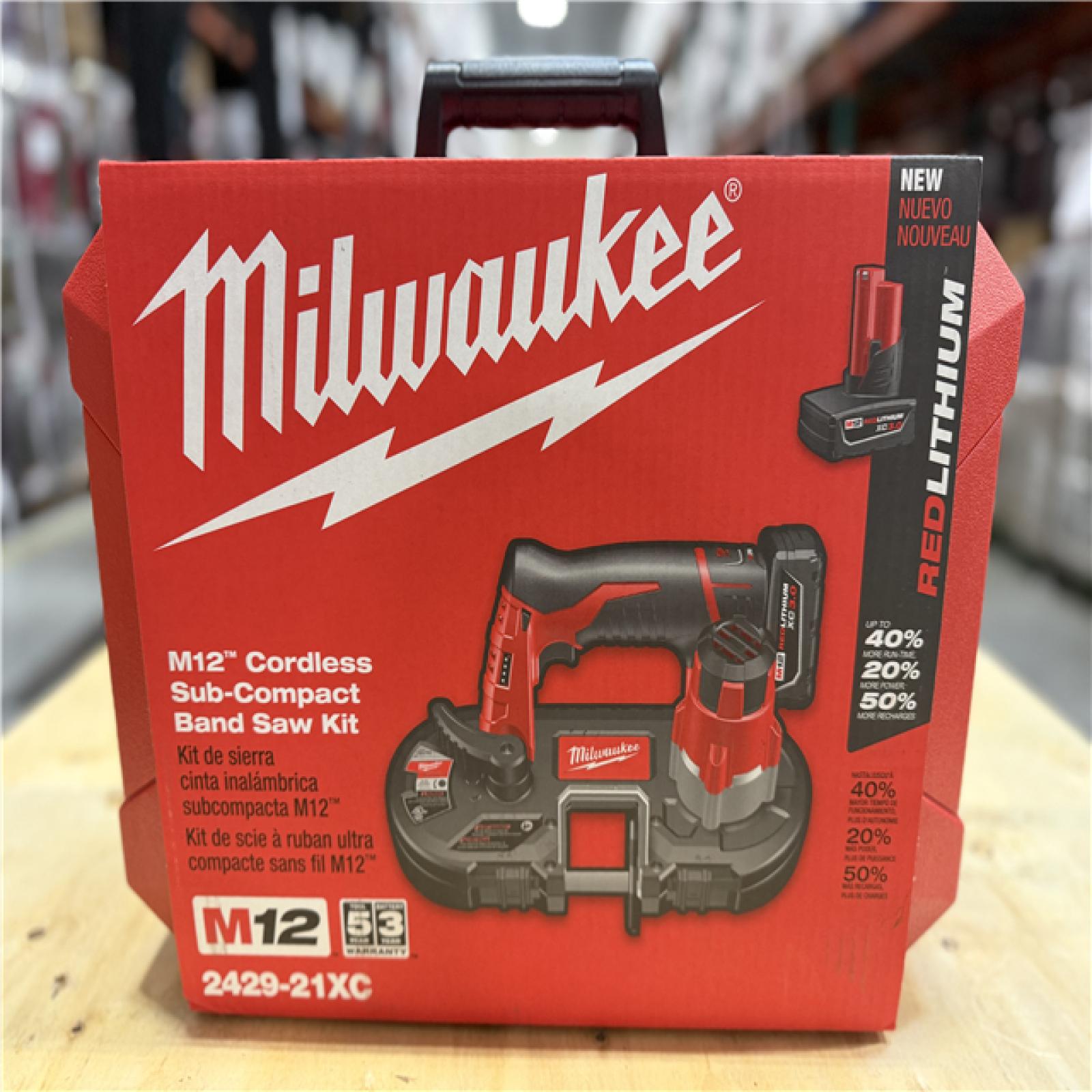NEW! - Milwaukee M12 12V Lithium-Ion Cordless Sub-Compact Band Saw XC Kit with One 3.0h Battery  Charger and Hard Case