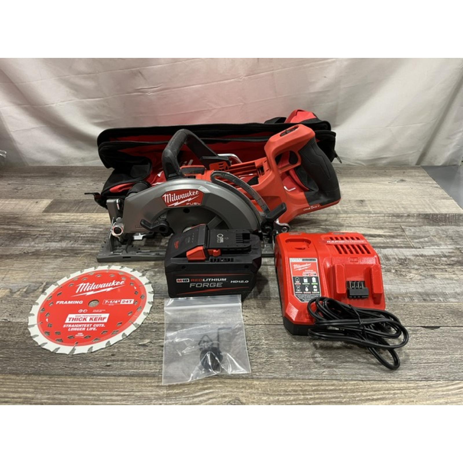 AS-IS Milwaukee FUEL ONE-KEY 18V Lithium-Ion Cordless 7-1/4 in. Rear Handle Circular Saw Kit