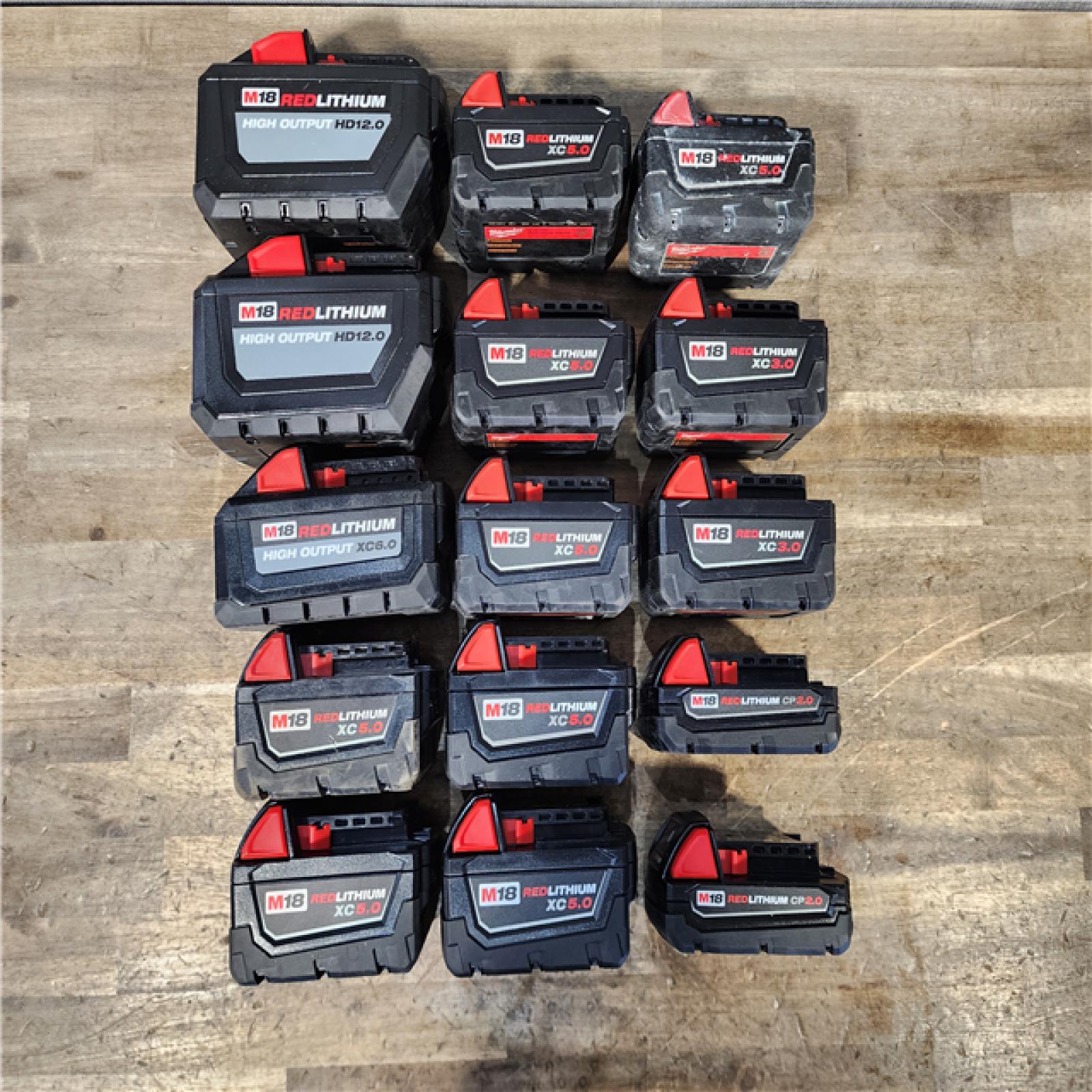 HOUSTON LOCATION - AS-IS MILWAUKEE BATTERY PACK QTY - 15