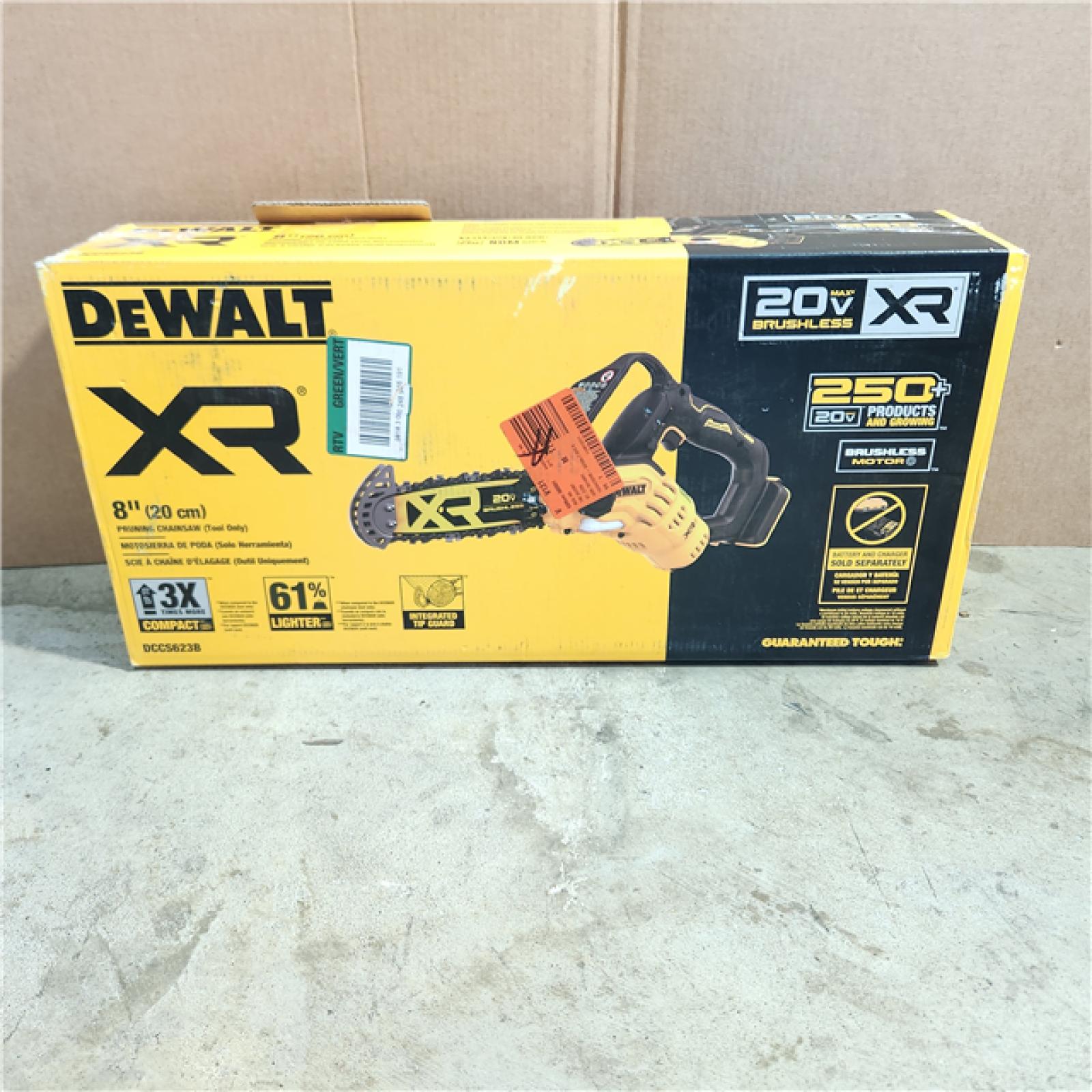 Houston location- AS-IS DEWALT 20V MAX 8 Pruning Chainsaw (Bare Tool)