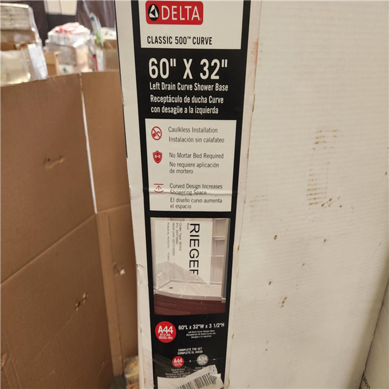 Phoenix Delta Classic 500 3-Piece Direct-to-Stud Alcove Shower Wall Surround in High Gloss White Complete Set (Walls  Base and Shower Seat)