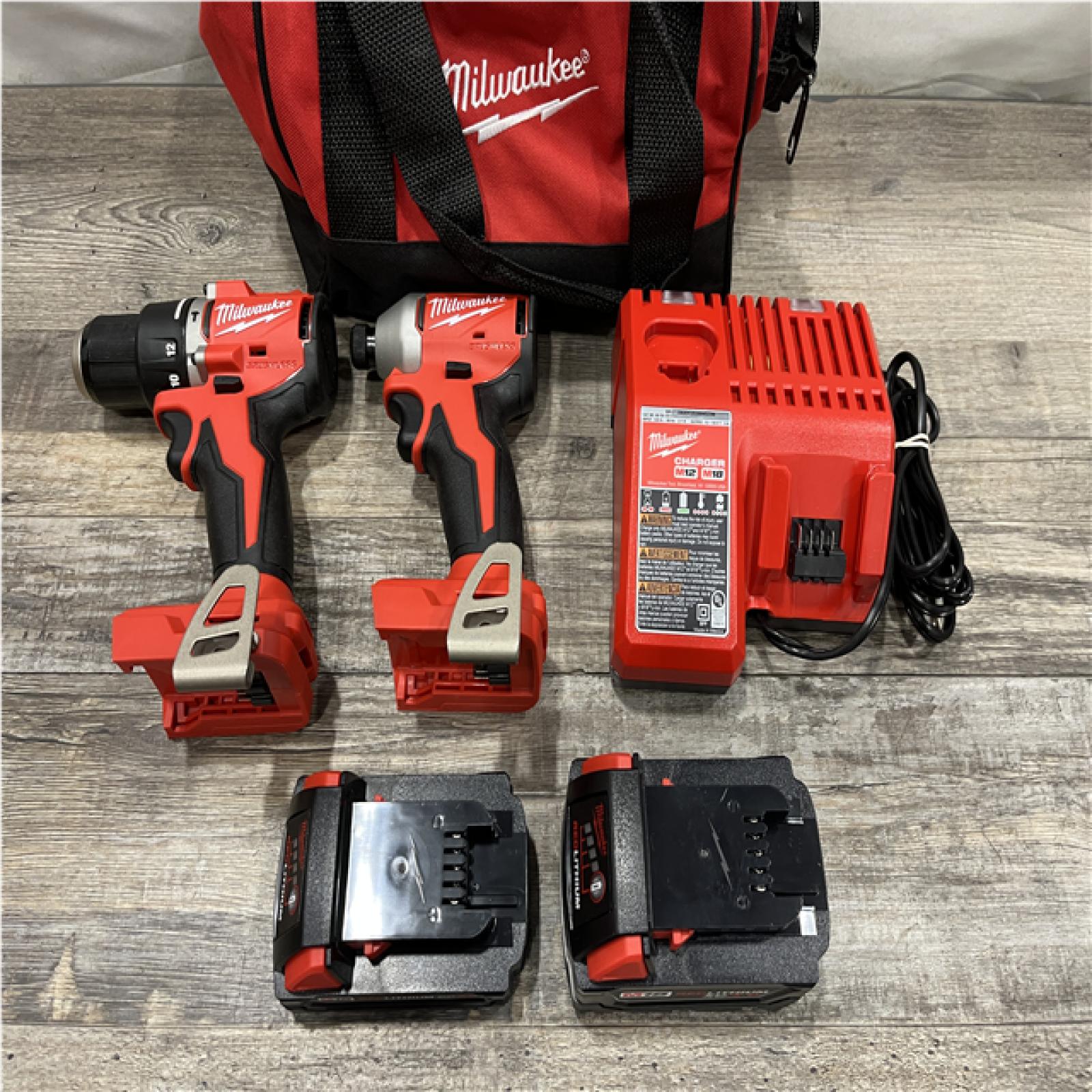 AS-IS Milwaukee 18-Volt Lithium-Ion Brushless Cordless Compact Hammer Drill/Impact Combo Kit