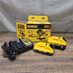AS-IS DEWALT 20V MAX Lithium-Ion 6.0Ah and 4.0Ah Battery and Charger Starter Kit