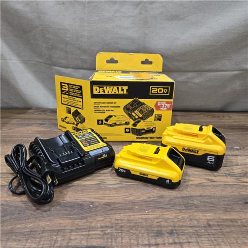 AS-IS DEWALT 20V MAX Lithium-Ion 6.0Ah and 4.0Ah Battery and Charger Starter Kit