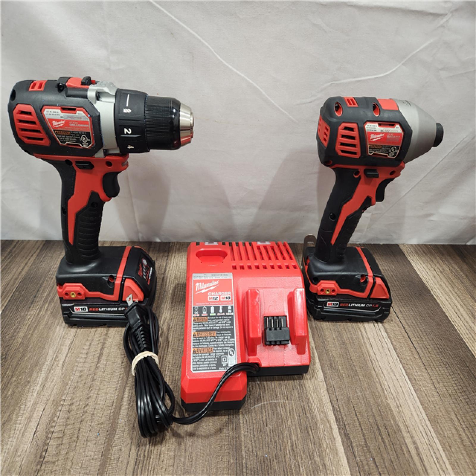 AS-IS- Milwaukee 18V Cordless Brushed 2-Tool Drill/Driver and Impact Driver Kit