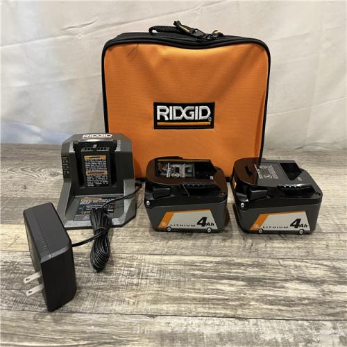 AS-IS RIDGID 18V Lithium-Ion (2) 4.0 Ah Battery Starter Kit