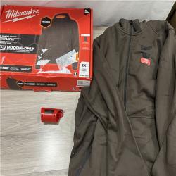 AS-IS Men's 2X-Large M12 12-Volt Lithium Ion Cordless Brown Heated Hooded Jacket (Jacket and Battery Holder Only)