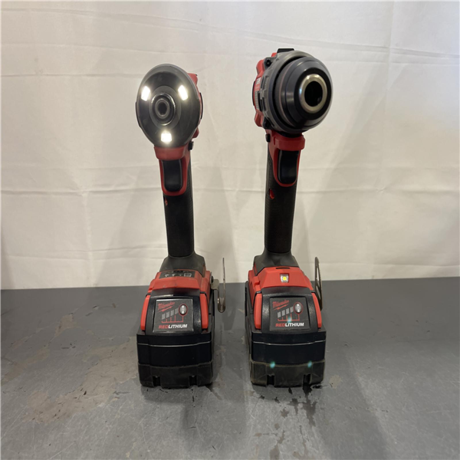 AS-IS - MILWAUKEE FUEL 18V Lithium-Ion Brushless Cordless Hammer Drill and Impact Driver Combo Kit