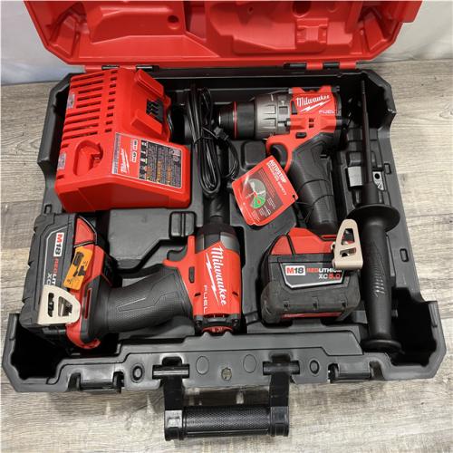 AS-IS Milwaukee FUEL 18V Lithium-Ion Brushless Cordless Hammer Drill and Impact Driver Combo Kit