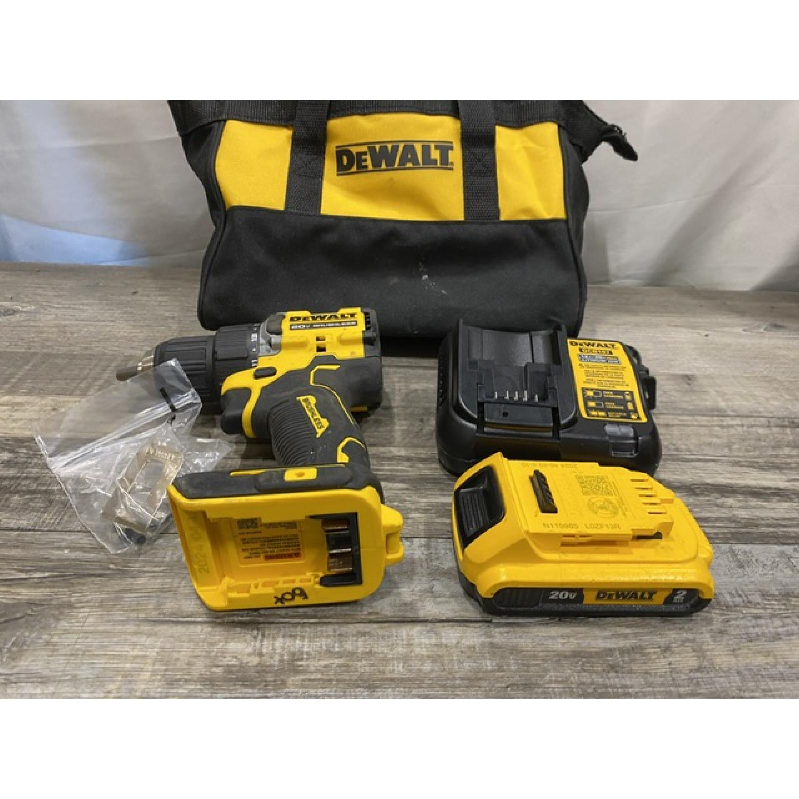 AS-IS DEWALT Atomic 20V Lithium-Ion Cordless Compact 1/2 in. Drill/Driver Kit