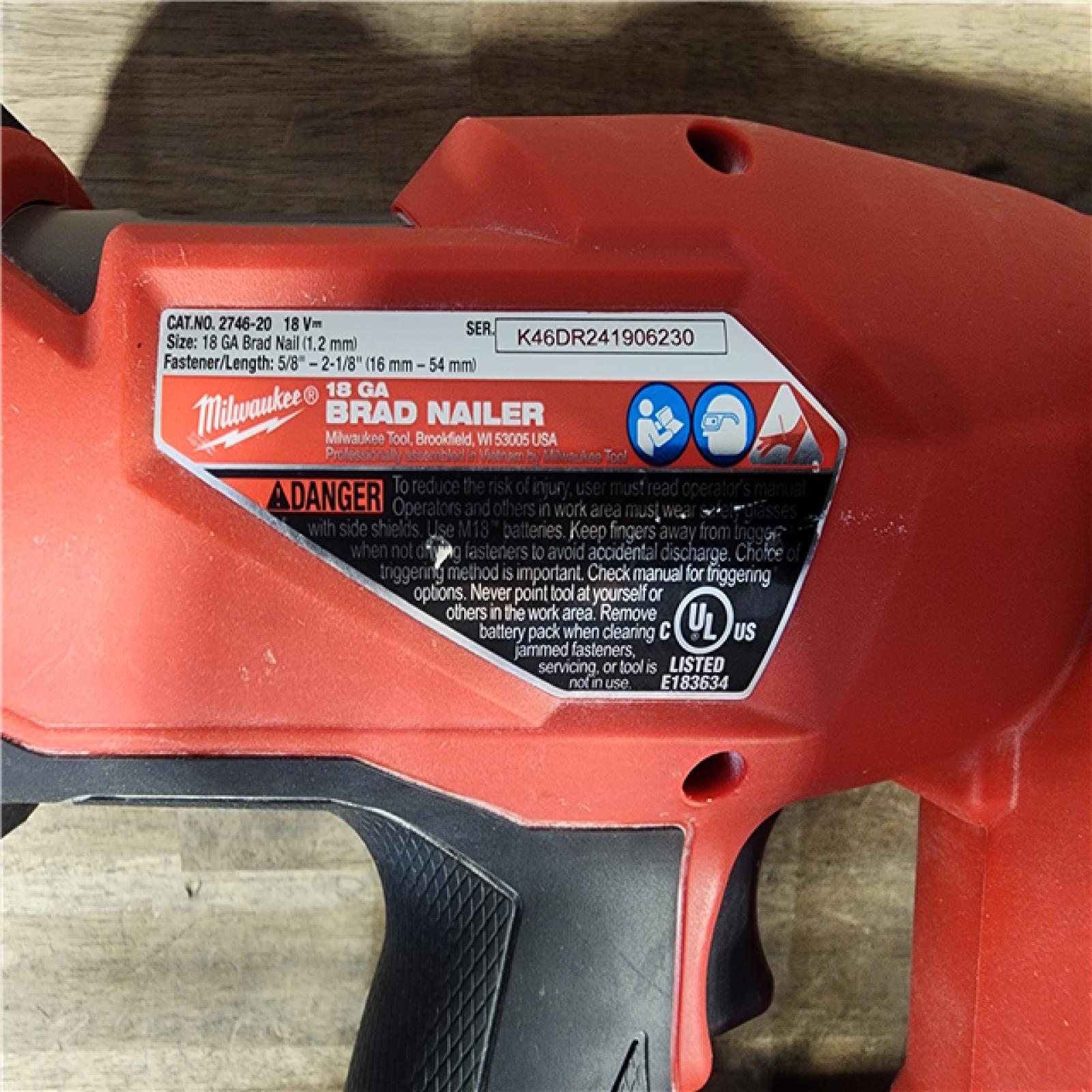 HOUSTON LOCATION - AS-IS Milwaukee M18 Fuel 18V Brushless 18-Gauge Brad Nailer 2746-20 (Bare Tool)