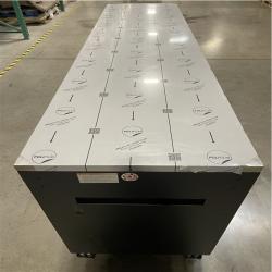 DALLAS LOCATION- AS-IS HUSKY Heavy Duty 96 in. W x 24 in. D Matte Black Mobile Workbench Cabinet w Stainless Steel Top
