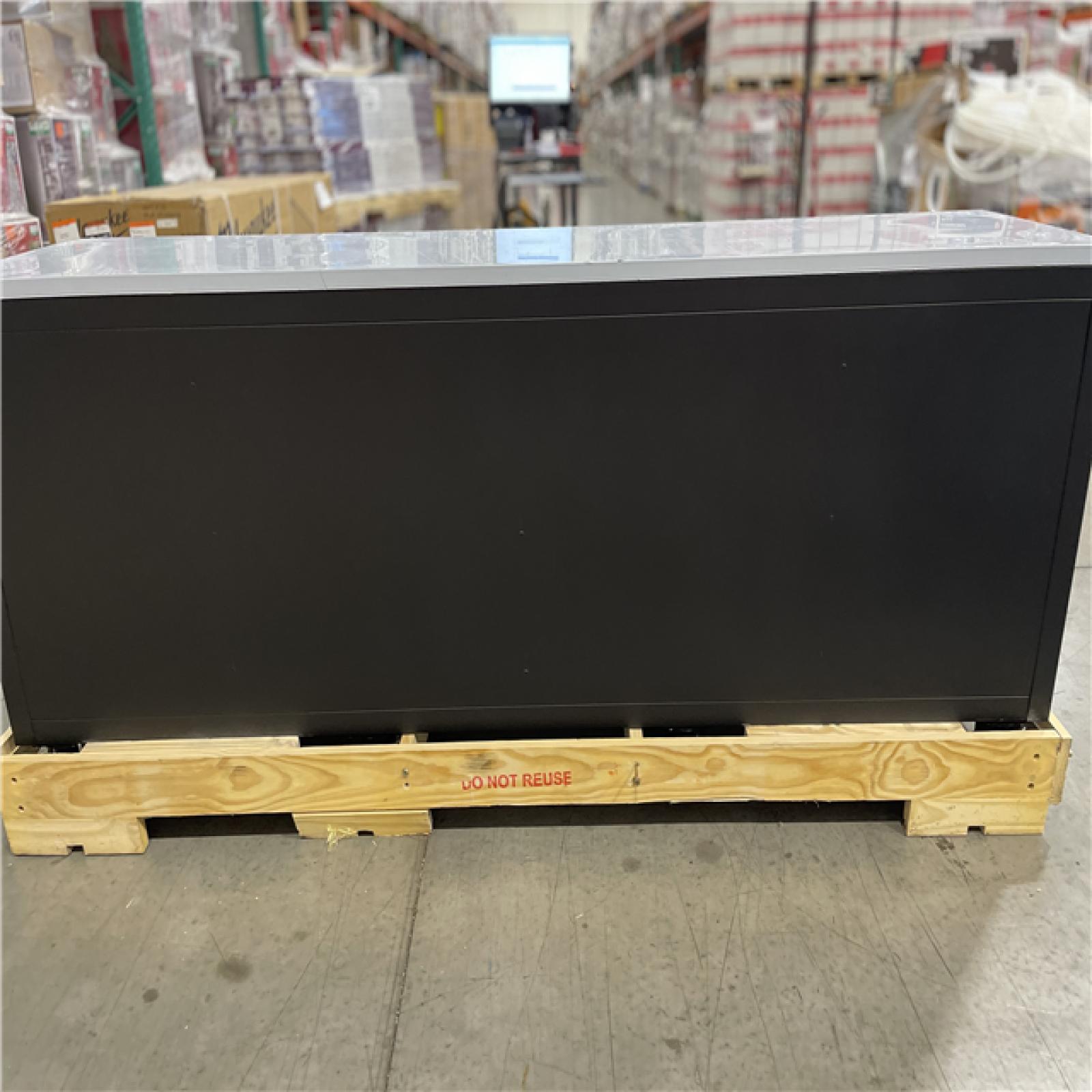 DALLAS LOCATION- AS-IS Husky Tool Storage Heavy Duty 96 in. W x 24 in. D Matte Black Mobile Workbench Cabinet with Stainless Steel Top