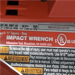 AS-IS Milwaukee FUEL 18V Lithium-Ion Brushless Cordless 1/2 in. Impact Wrench w/Friction Ring Kit