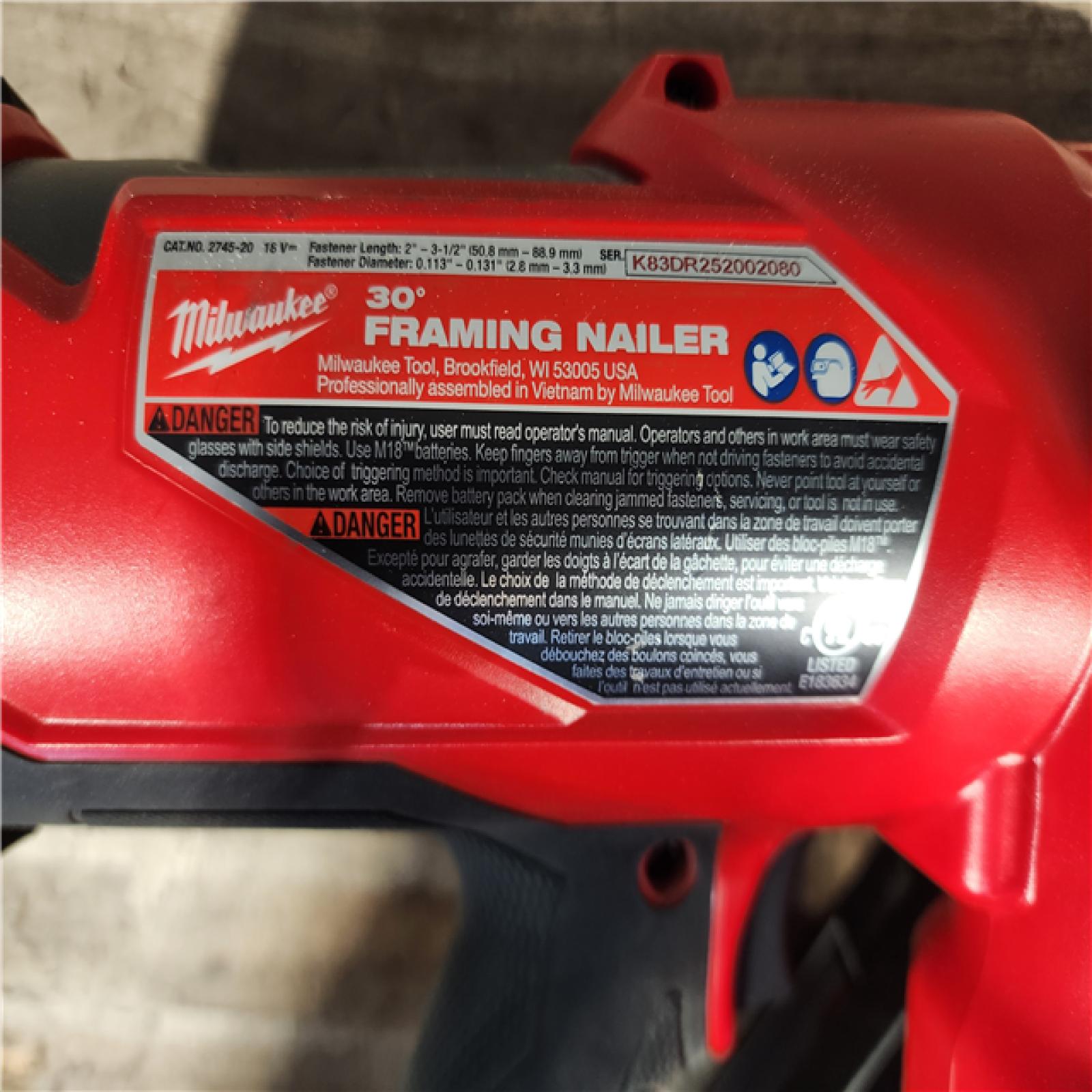 HOUSTON LOCATION - AS-IS M18 FUEL 3-1/2 in. 18-Volt 30-Degree Lithium-Ion Brushless Cordless Framing Nailer (Tool-Only)