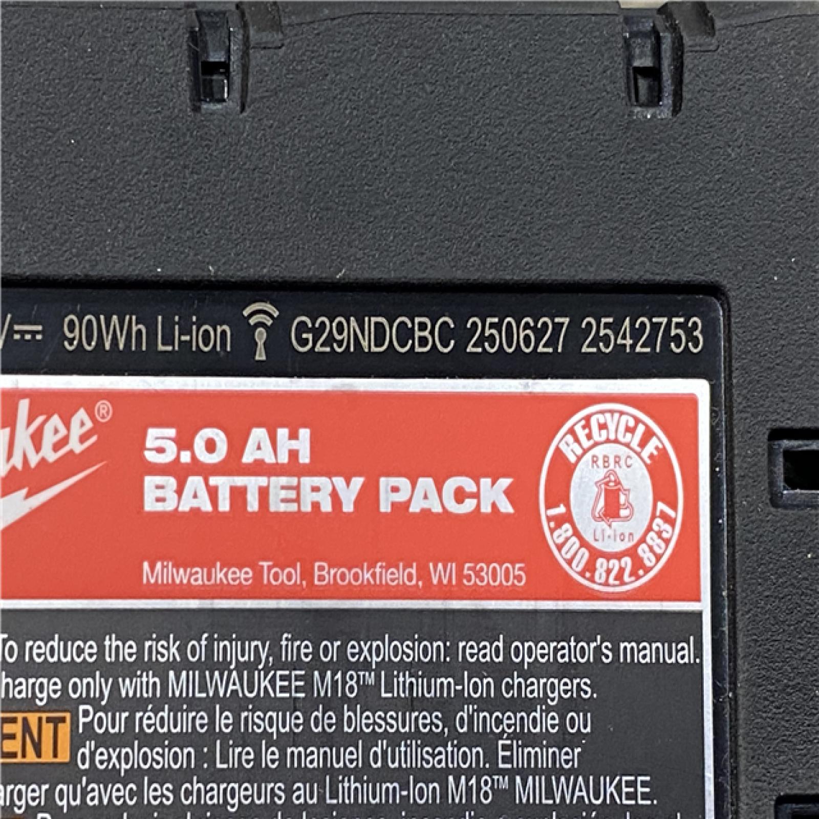 AS-IS Milwaukee 18-Volt Lithium-Ion XC Starter Kit with Two 5.0Ah Batteries and Charger