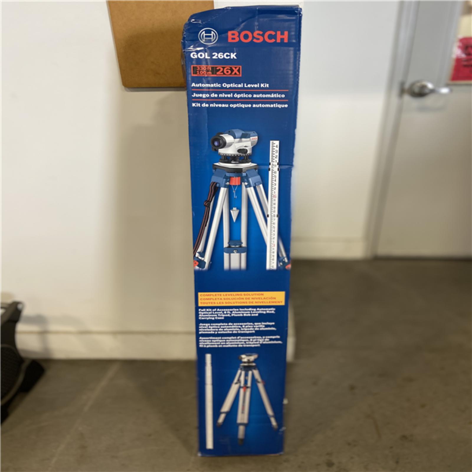 AS-IS - Bosch 8 in. Automatic Optical Level Kit with 26x Magnification Power Lens (5-Piece)