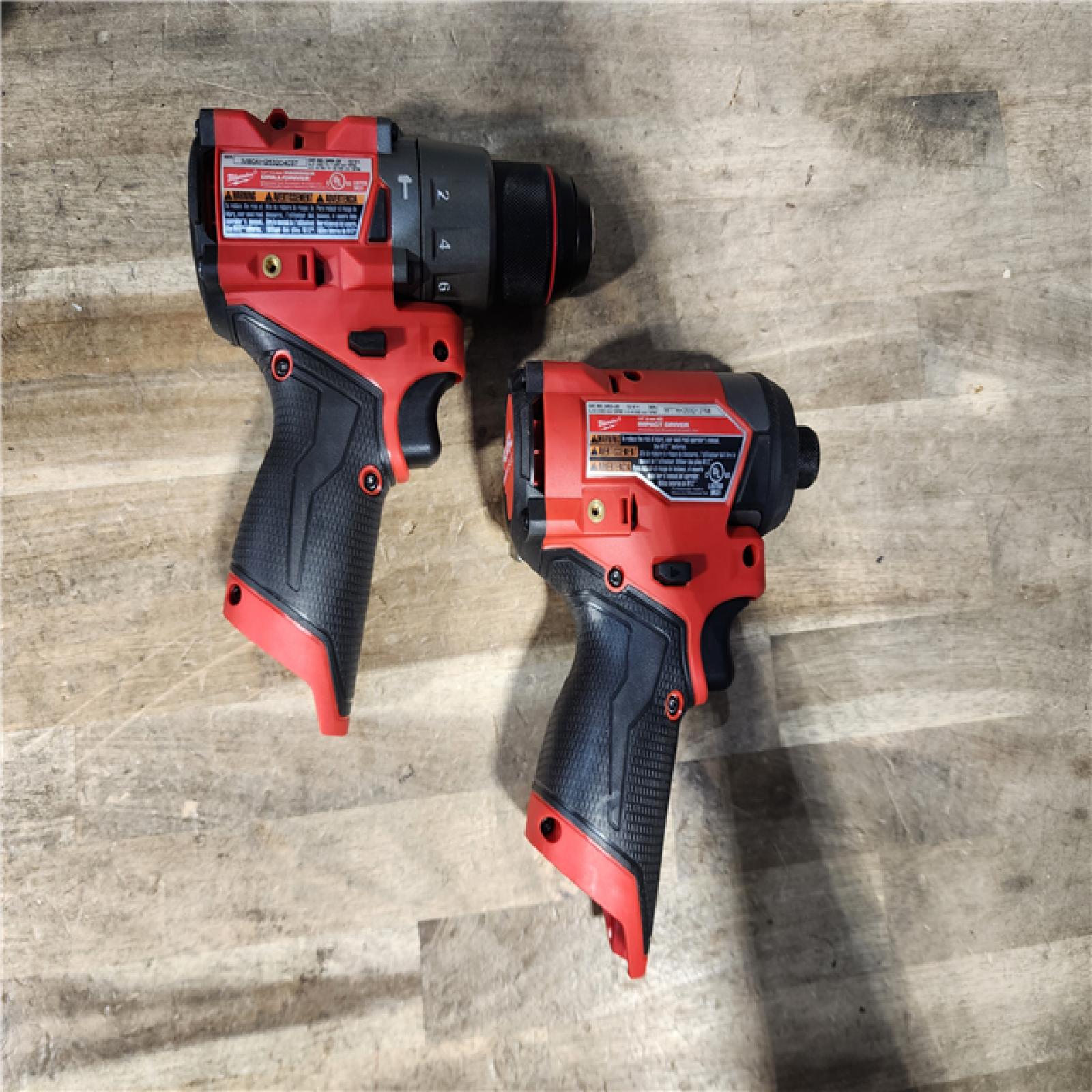 HOUSTON LOCATION - AS-IS Milwaukee FUEL 12-Volt Lithium-Ion Brushless Cordless Hammer Drill and Impact Driver Combo Kit