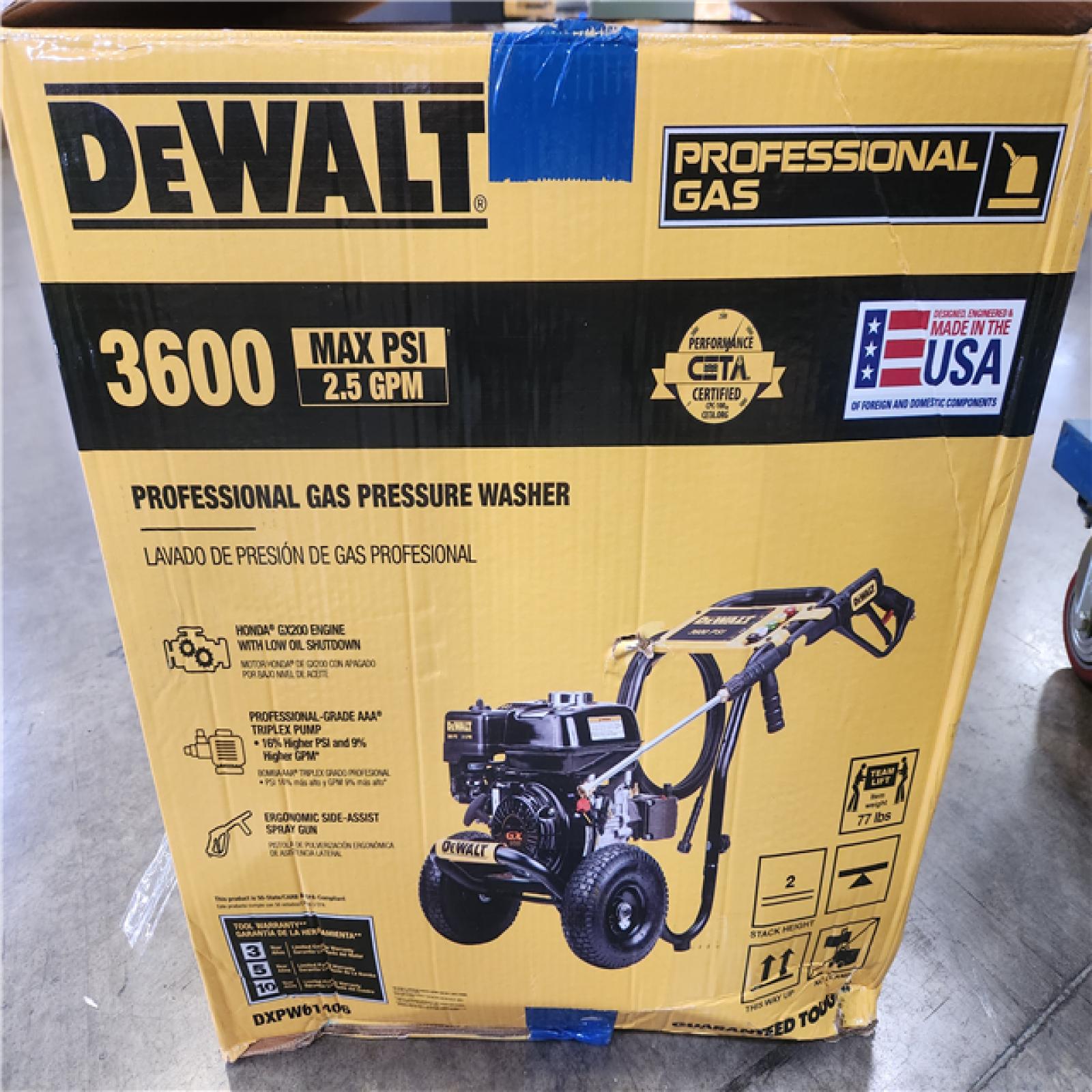 Phoenix NEW DEWALT 3600 PSI 2.5 GPM Gas Pressure Washer with Honda GX200 Engine  Heavy-Duty Commercial Cold Water Power Cleaner