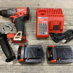 AS-IS Milwaukee FUEL 18V Lithium-Ion Brushless Cordless 1/2 in. Hammer Drill Driver Kit