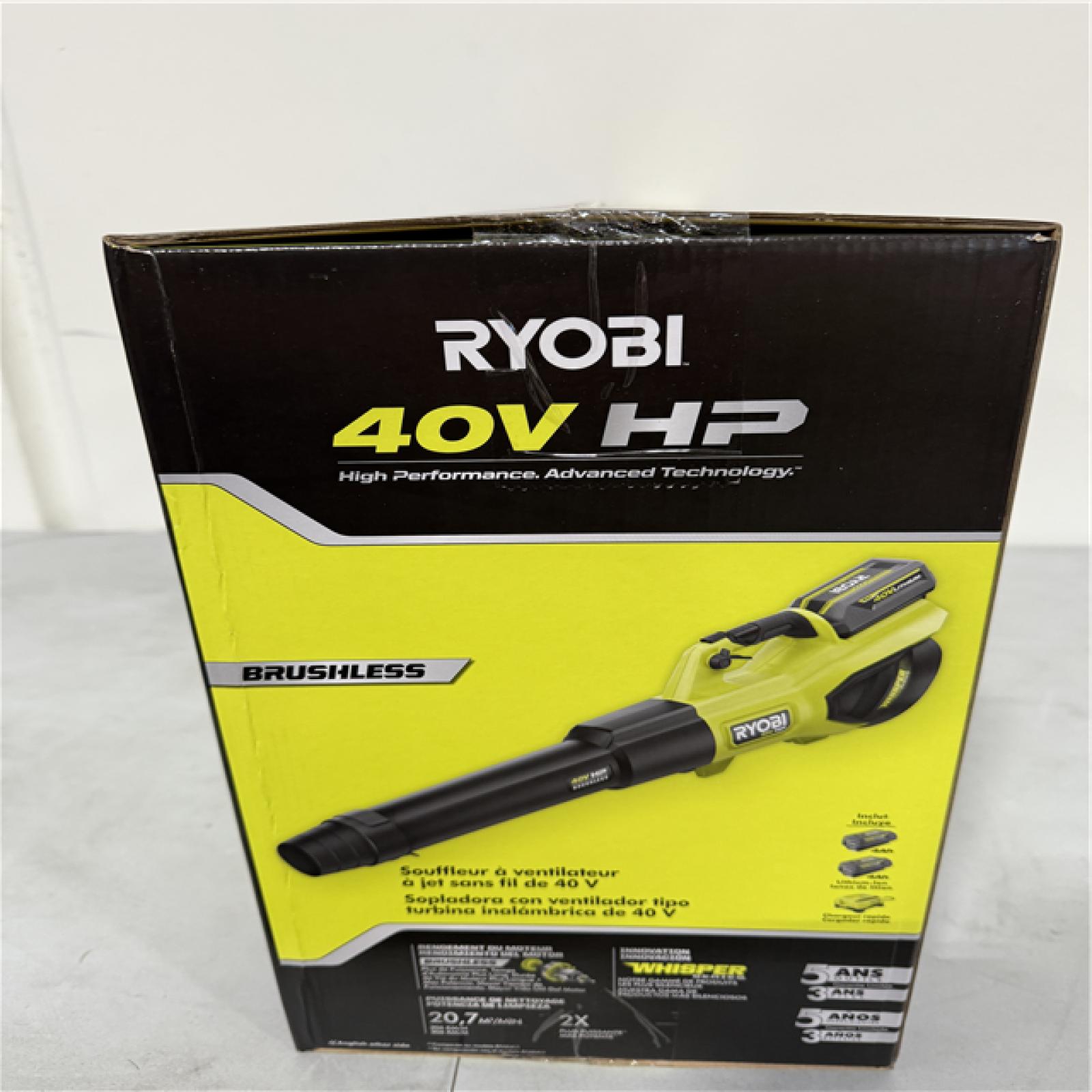 CALIFORNIA NEW RYOBI 40V CORDLESS JET FAN BLOWER, INCLUDES 2 BATTERIES & CHARGER