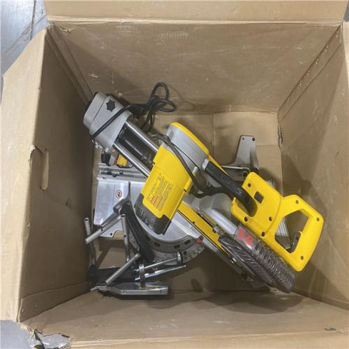 As-Is- DEWALT 15 Amp Corded 12 in. Double Bevel Sliding Compound Miter Saw