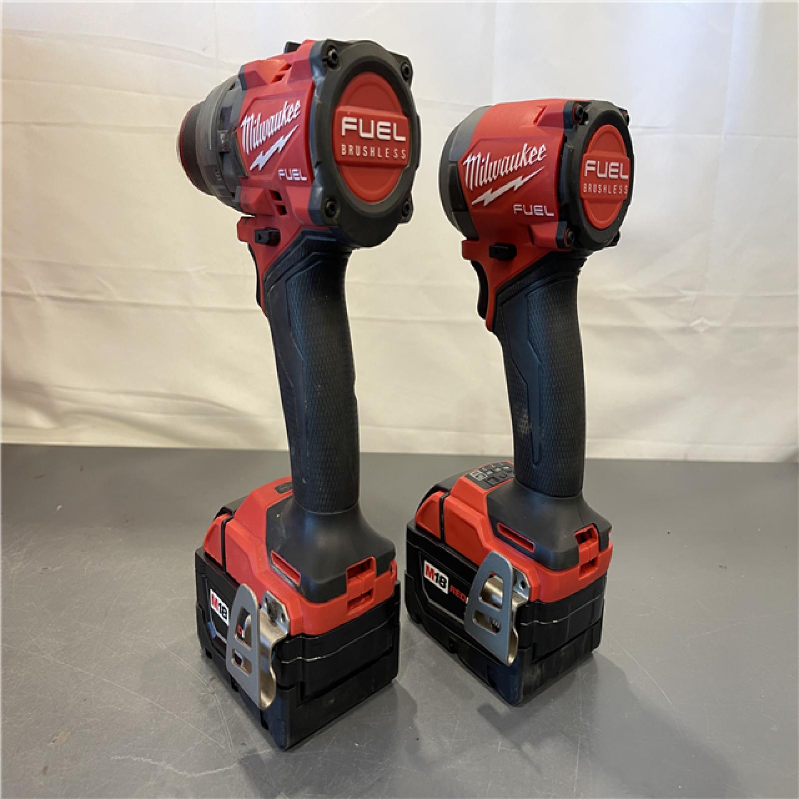 AS-IS - MILWAUKEE FUEL 18V Lithium-Ion Brushless Cordless Hammer Drill and Impact Driver Combo Kit