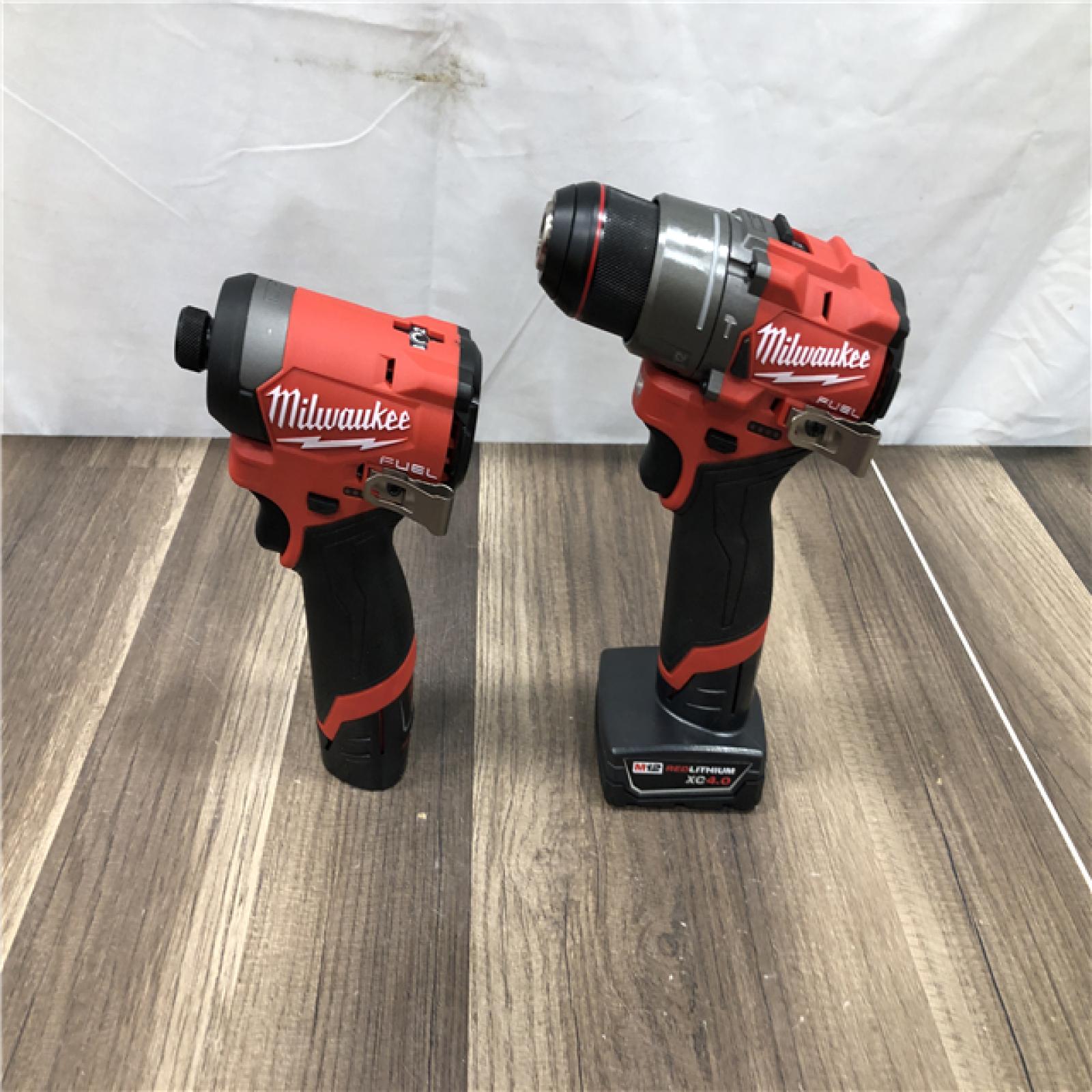 AS-IS Milwaukee FUEL 12-Volt Lithium-Ion Brushless Cordless Hammer Drill and Impact Driver Combo Kit