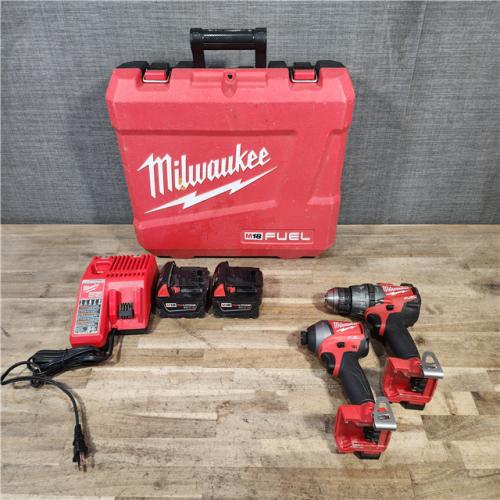 HOUSTON LOCATION - AS-IS Milwaukee M18 FUEL 18-Volt Lithium-Ion Brushless Cordless Hammer Drill & Impact Driver Combo Kit (2-Tool) w/(2) 5Ah Batteries