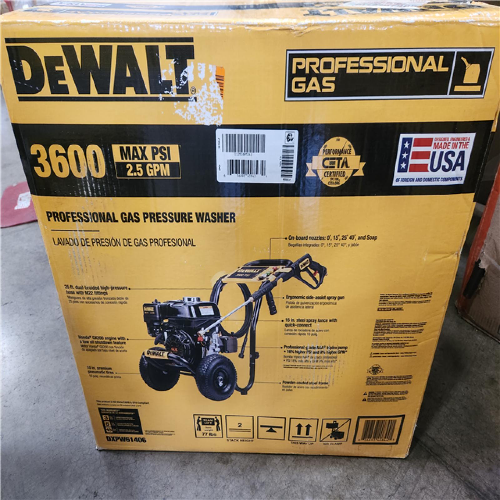 Phoenix DEWALT 3600 PSI 2.5 GPM Gas Pressure Washer with Honda GX200 Engine  Heavy-Duty Commercial Cold Water Power Cleaner